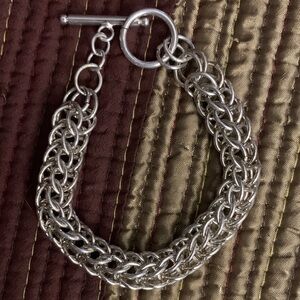 Sterling Silver Byzantine Toggle clasp bracelet